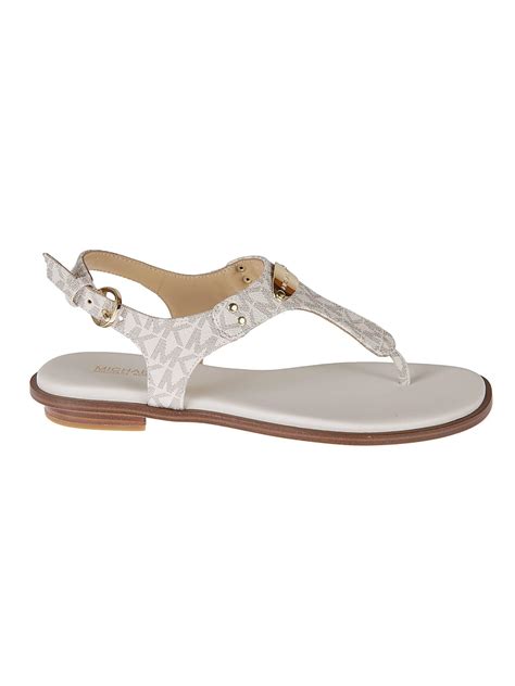 michael kors plate thong sandals white|michael kors thong sandals sale.